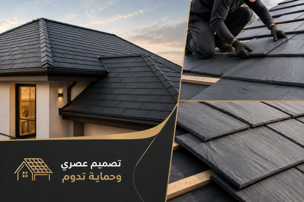 قرميد أسطح مقاوم للعوامل الجوية بتشطيب احترافي.