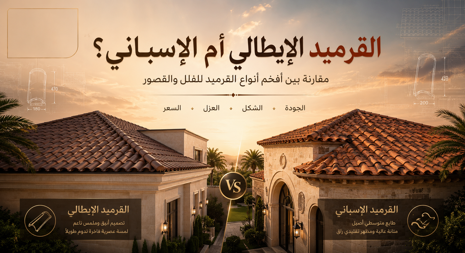 قرميد إيطالي وإسباني | المقارنة الكاملة والأسعار 2027